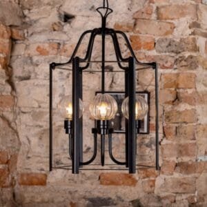 Portroe Outdoor Hanging Lantern for Porch IP65, Four Light Large Single - 3 Arm Pendants Great Lighting UK Ltd